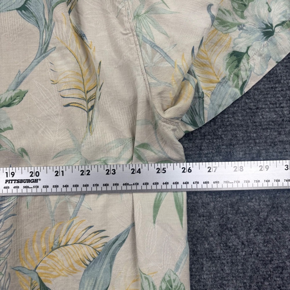 Tommy Bahama Button Down Shirt 3XL Beige Floral Silk Original Fit‎ Mens - Picture 7 of 7